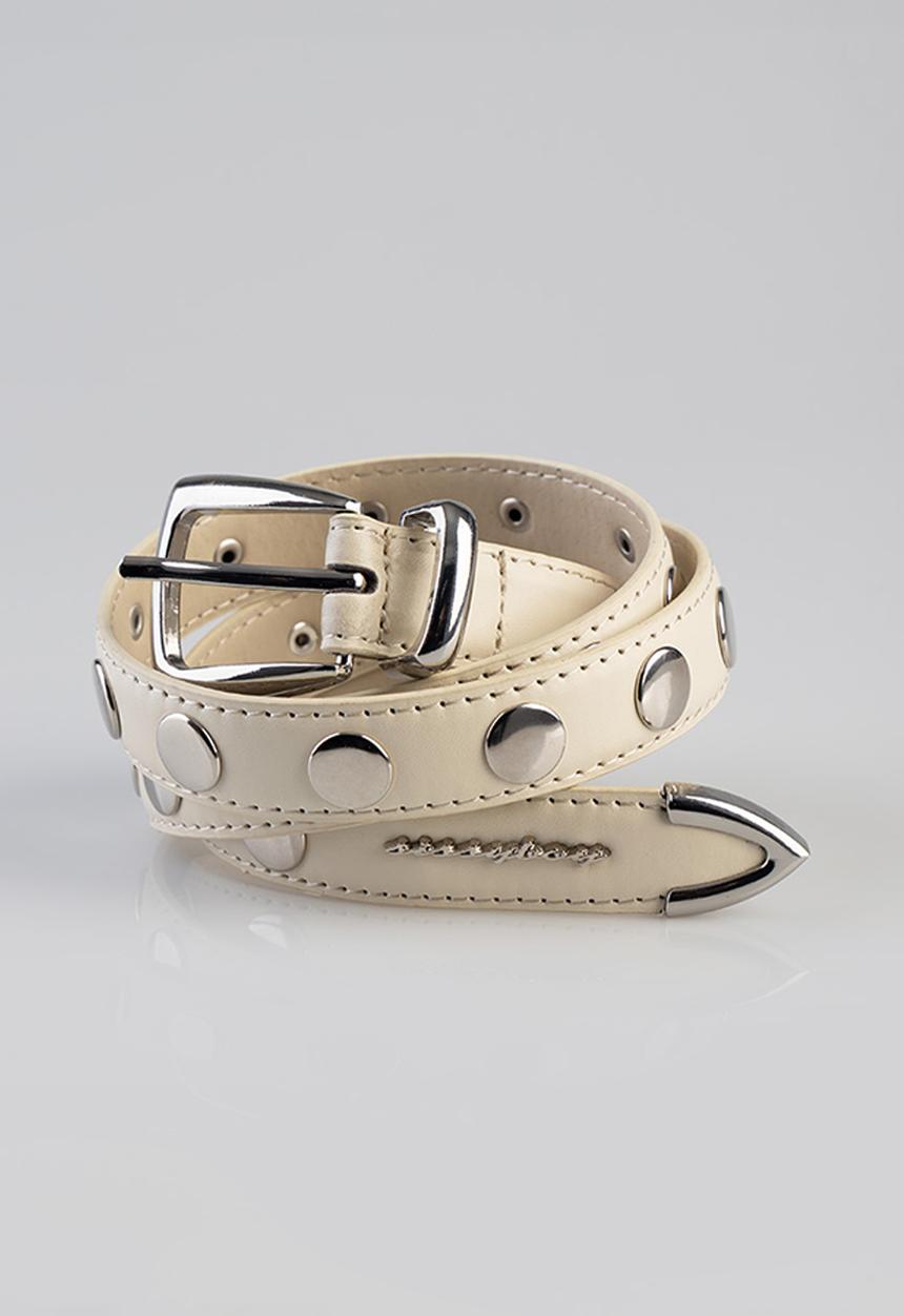 SISSY BOY - Studded belt - cream/silver