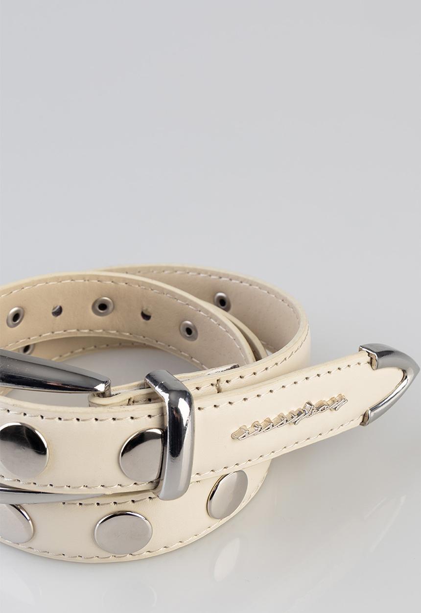 SISSY BOY - Studded belt - cream/silver