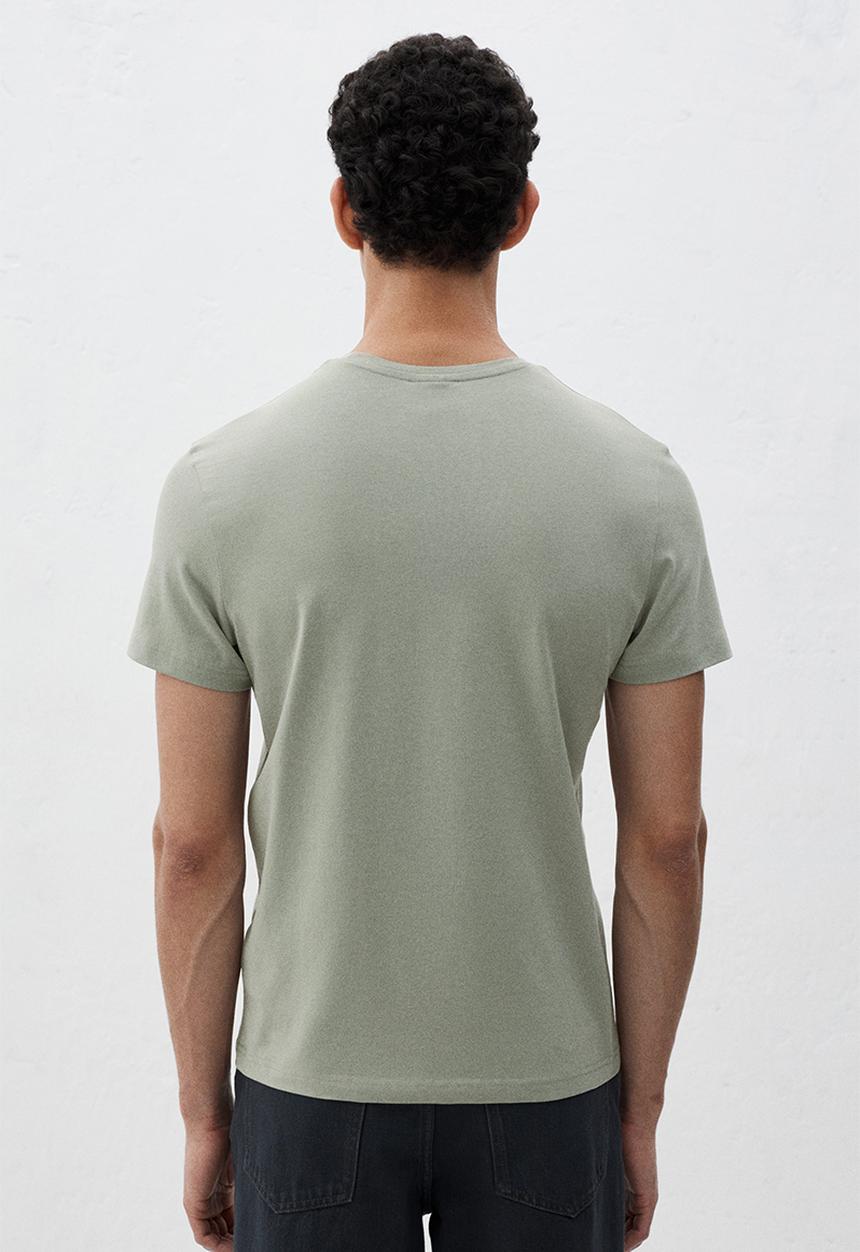 H&M - Slim fit round-necked t-shirt - light sage green