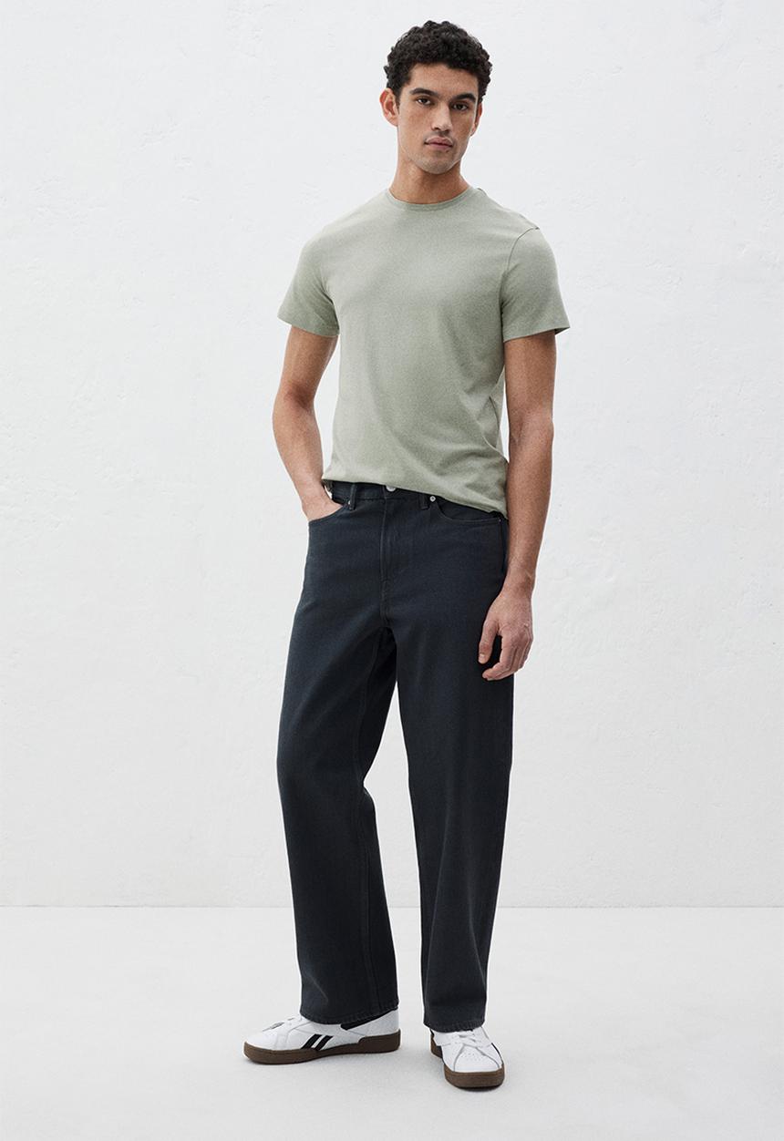 H&M - Slim fit round-necked t-shirt - light sage green