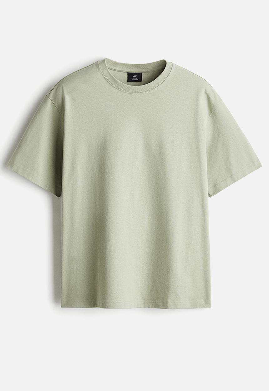 H&M - Loose fit t-shirt - light sage green