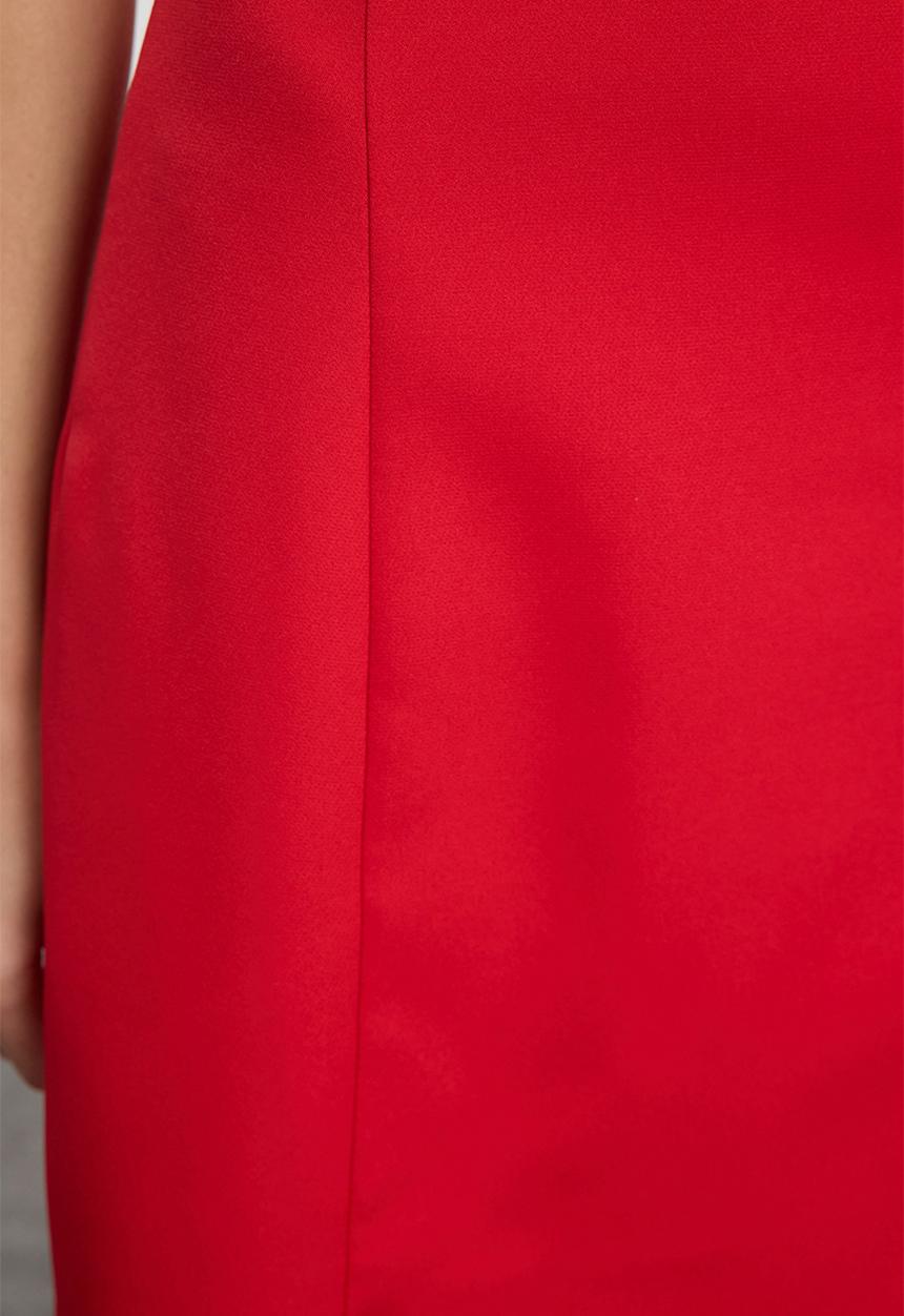Trendyol - A-line mini lined woven dress - red