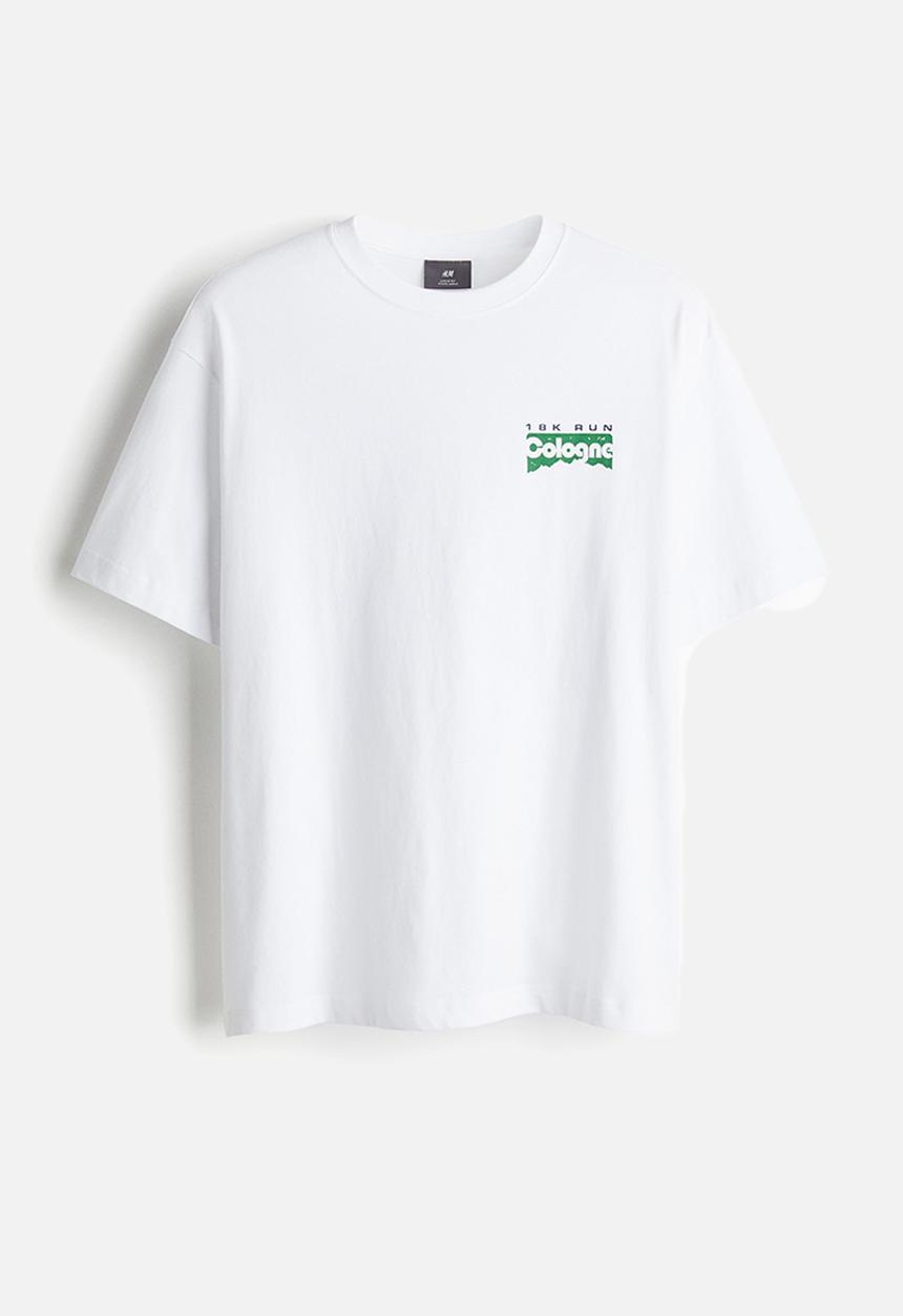 H&M - Loose fit printed t-shirt - white cologne