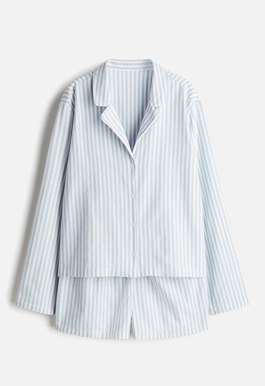 H&M - Flannel pyjamas - light blue striped