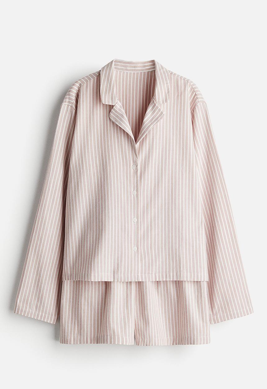 H&M - Flannel pyjamas - light pink striped