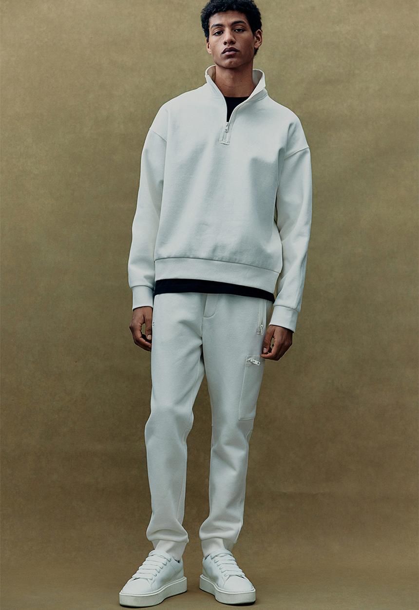 H&M - Loose fit zip-top sweatshirt - cream