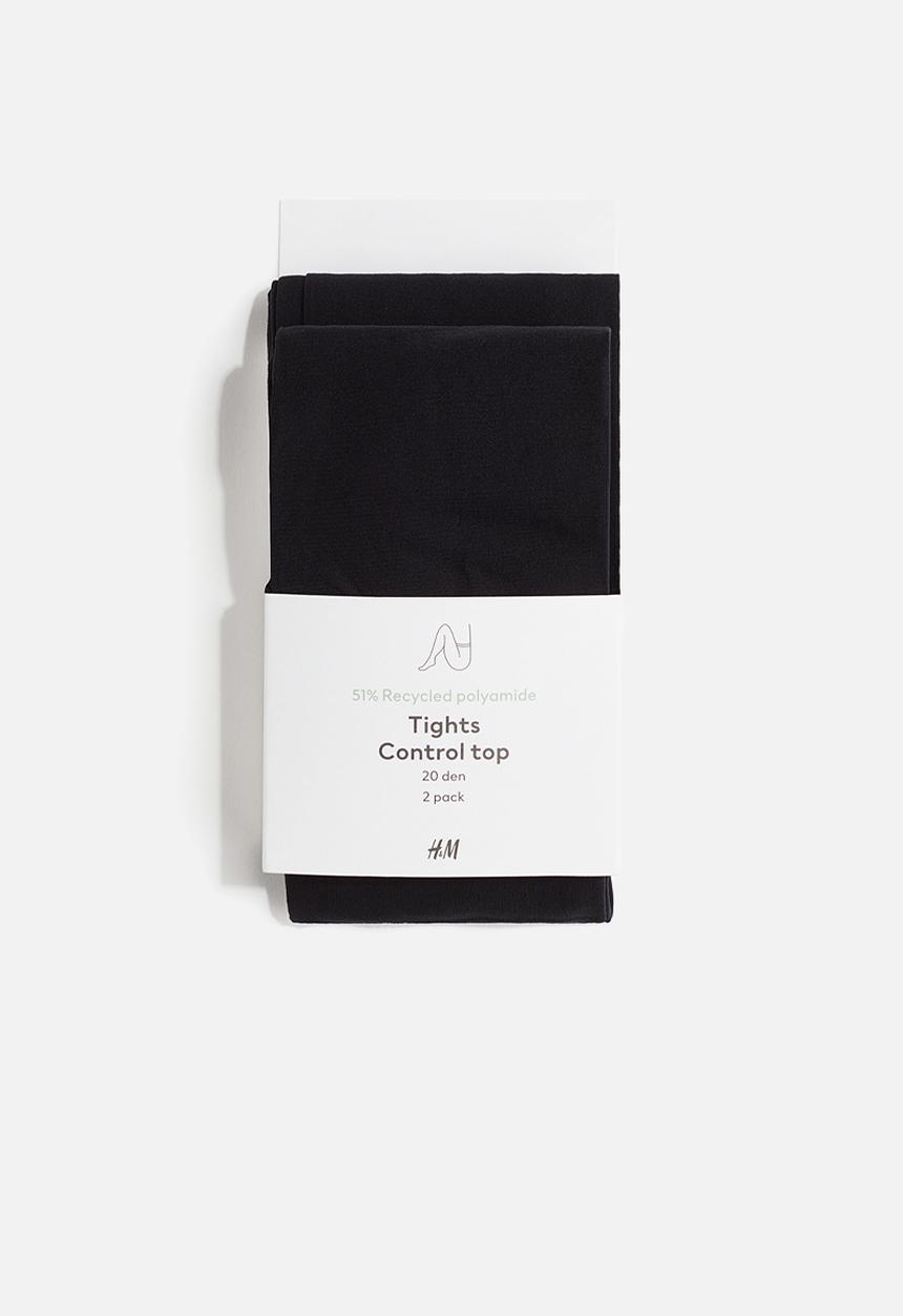 H&M - 2 pack control-top tights 20 denier - black