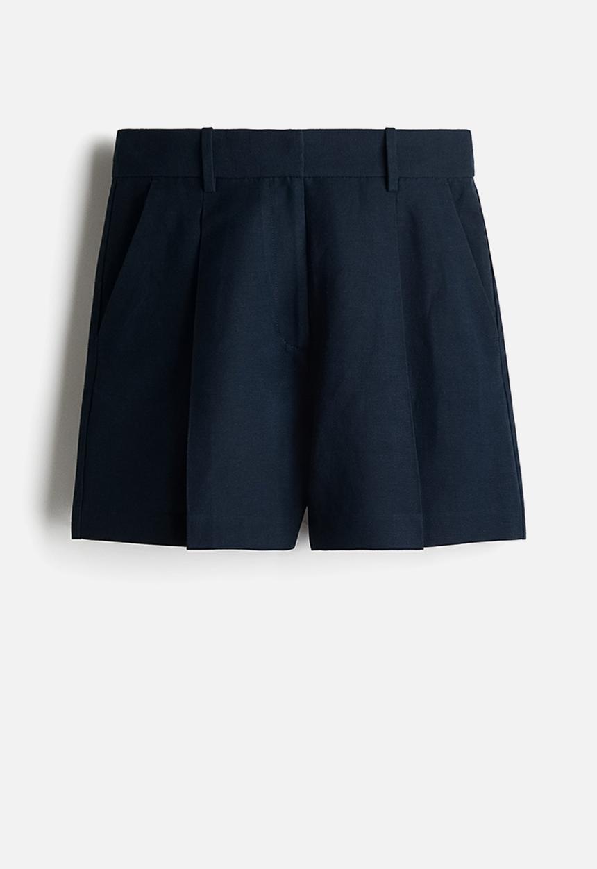 H&M - Linen-blend shorts - navy blue