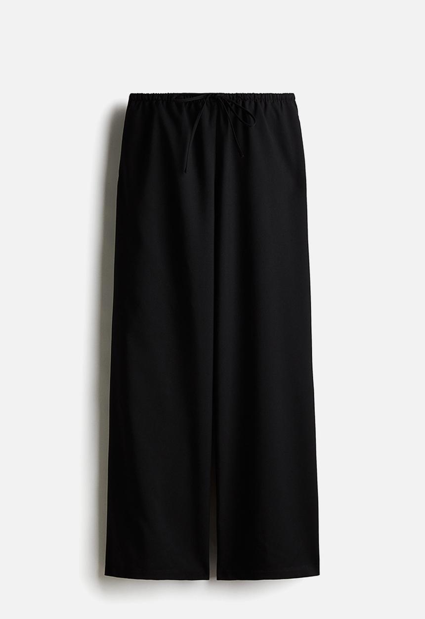 H&M - Twill drawstring trousers - black