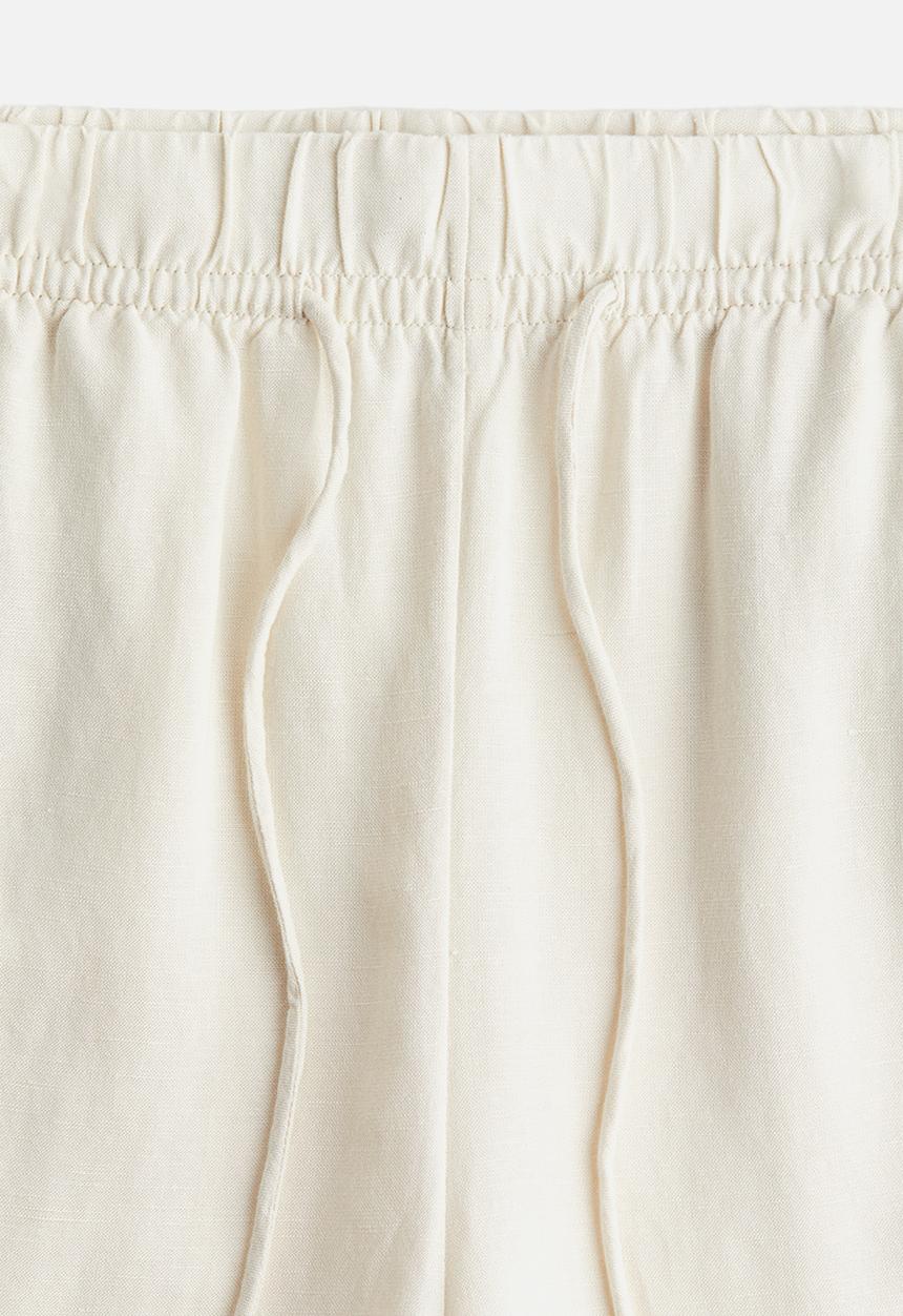 H&M - Linen-blend trousers -  cream