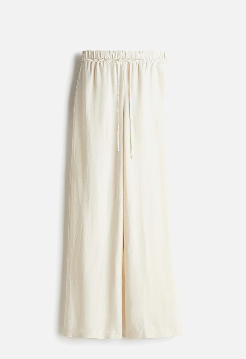 H&M - Linen-blend trousers -  cream