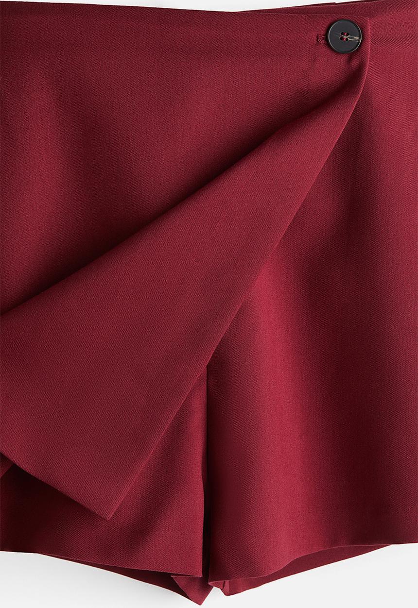 H&M - Wrap skort - dark red