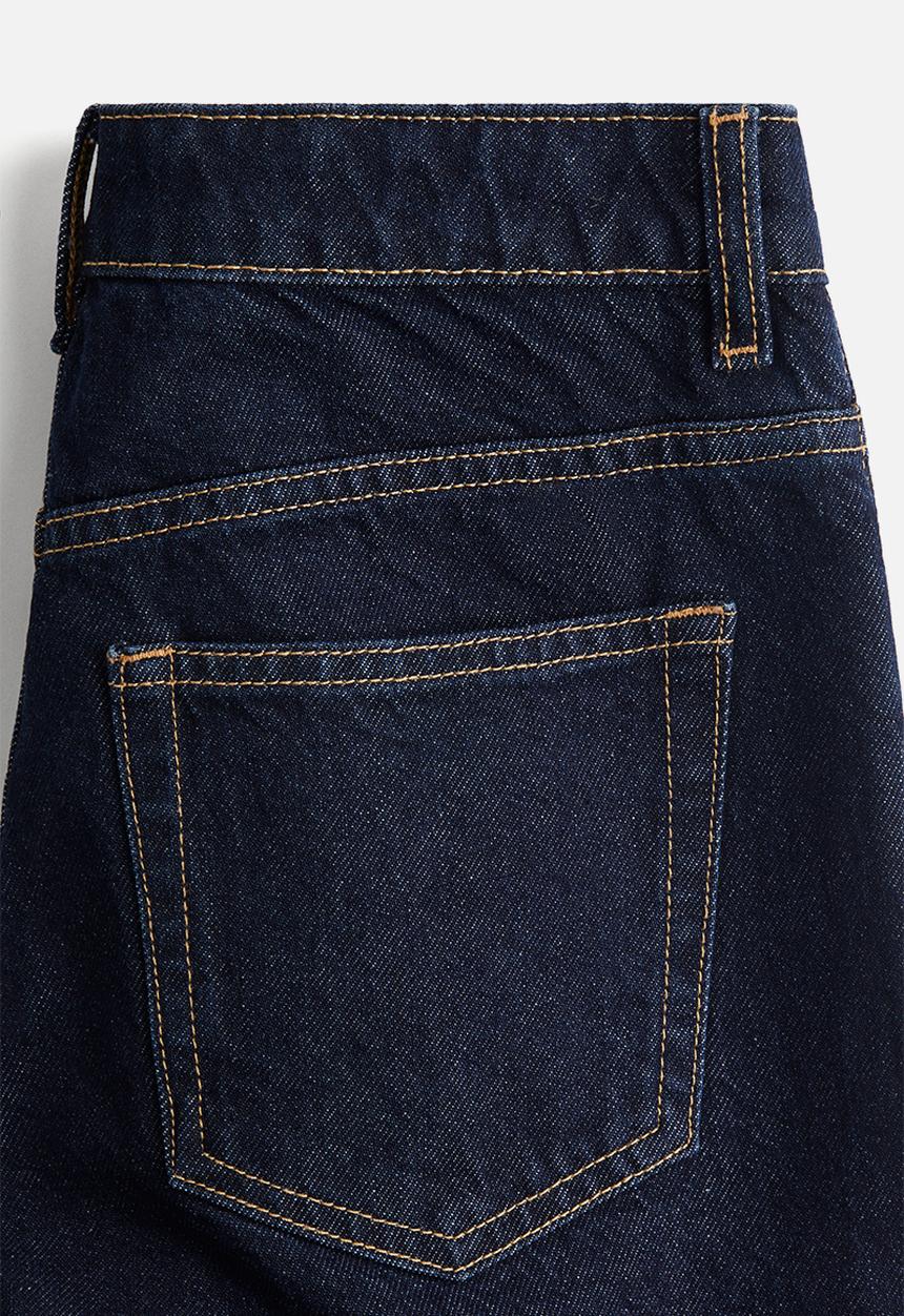 H&M - High denim shorts -dark denim blue