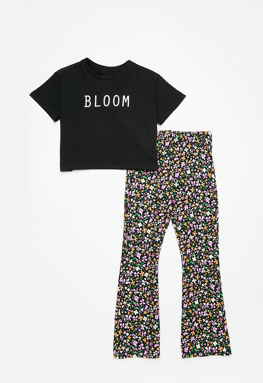 Pop Candy - Tee & flared legging - black