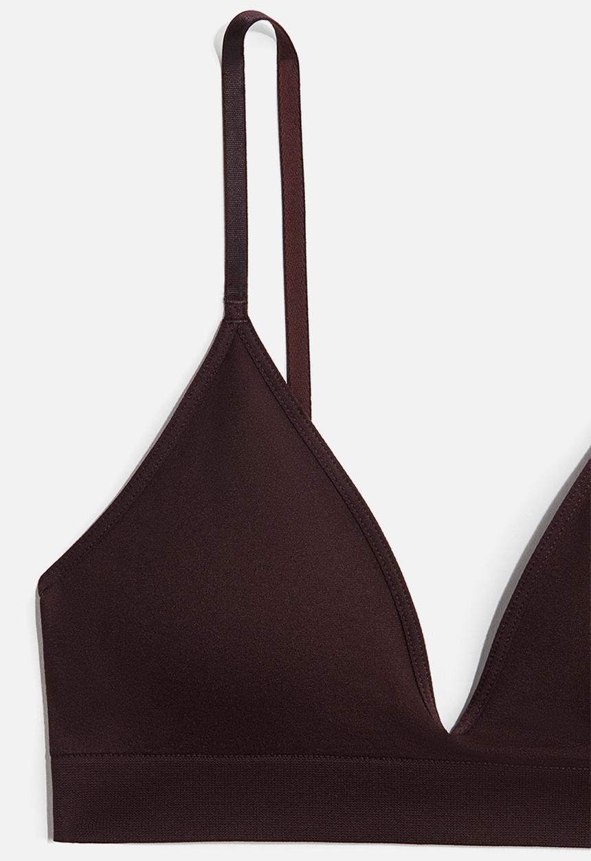 H&M - Seamless padded soft bra - dark brown