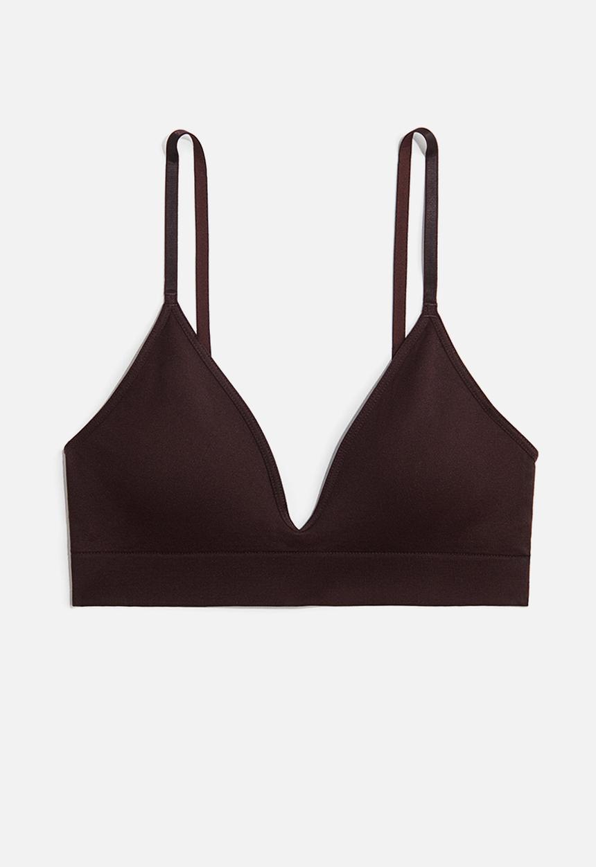 H&M - Seamless padded soft bra - dark brown
