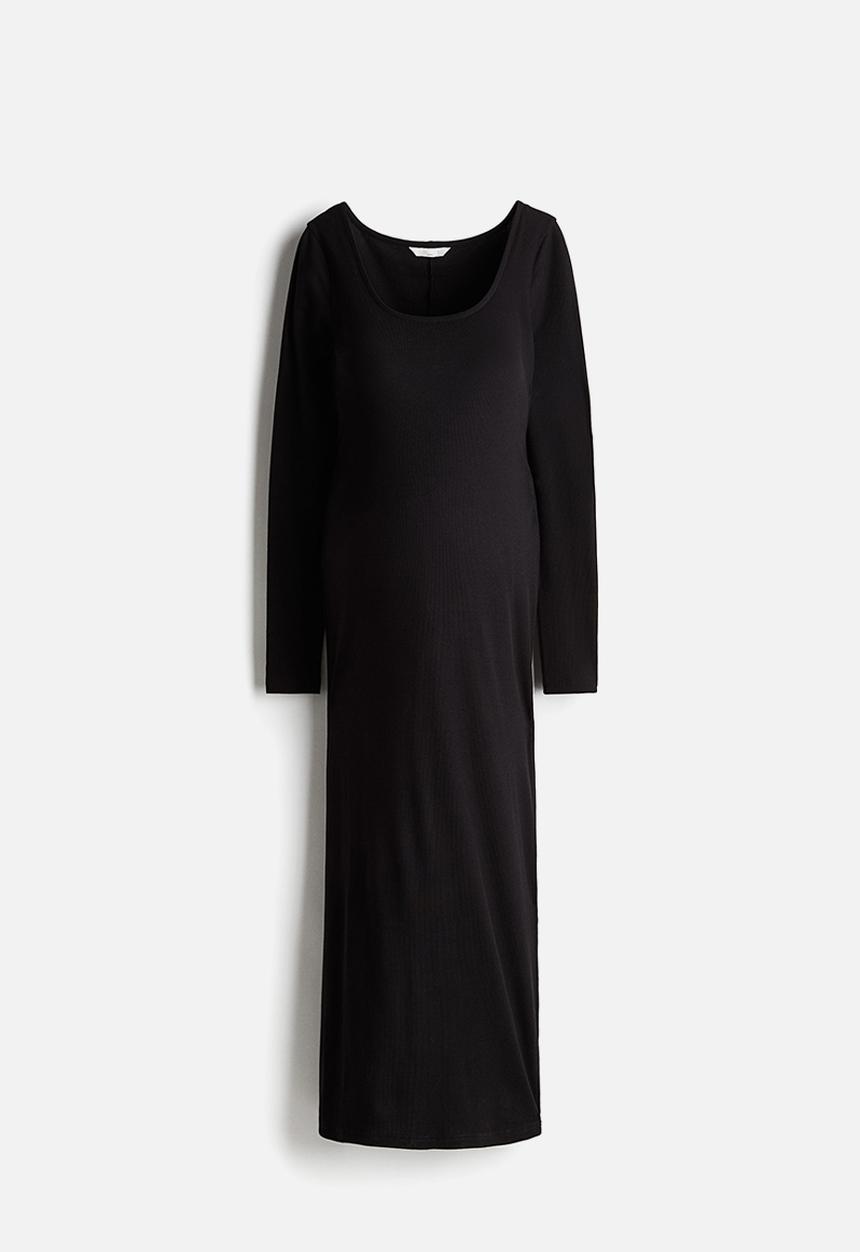 H&M - Mama ribbed scoop-neck dress - black