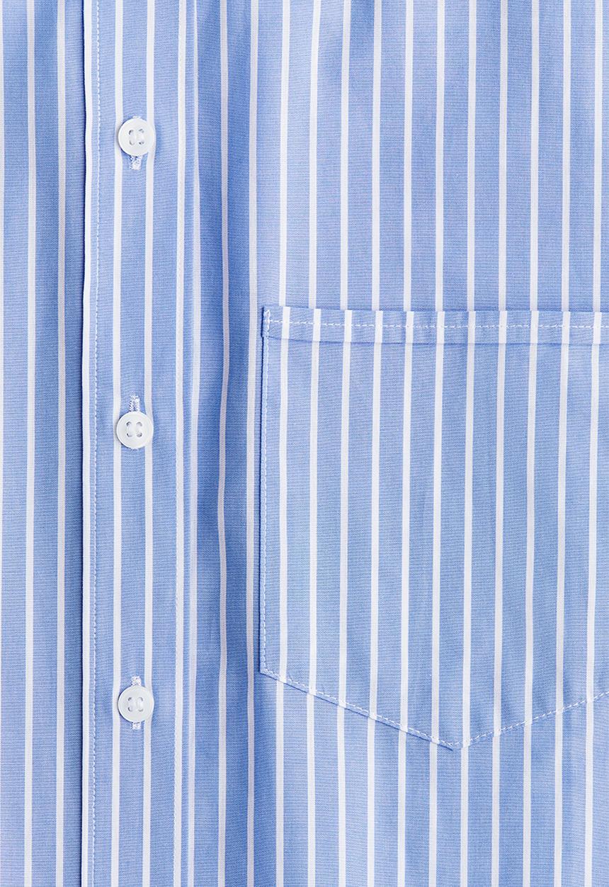 H&M - Loose-fit cotton shirt - blue striped