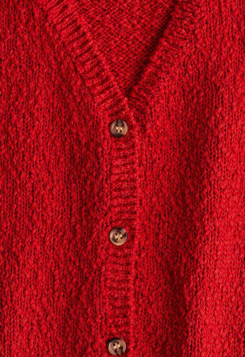 H&M - Slub-knit cardigan - red