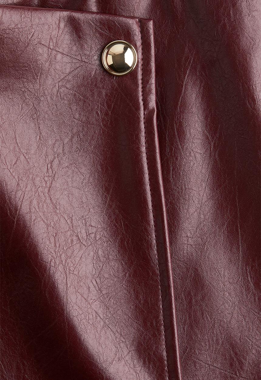H&M - Coated wrap skirt - burgundy