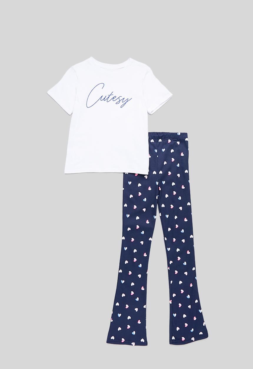 Pop Candy - Tee & flared legging set - multi