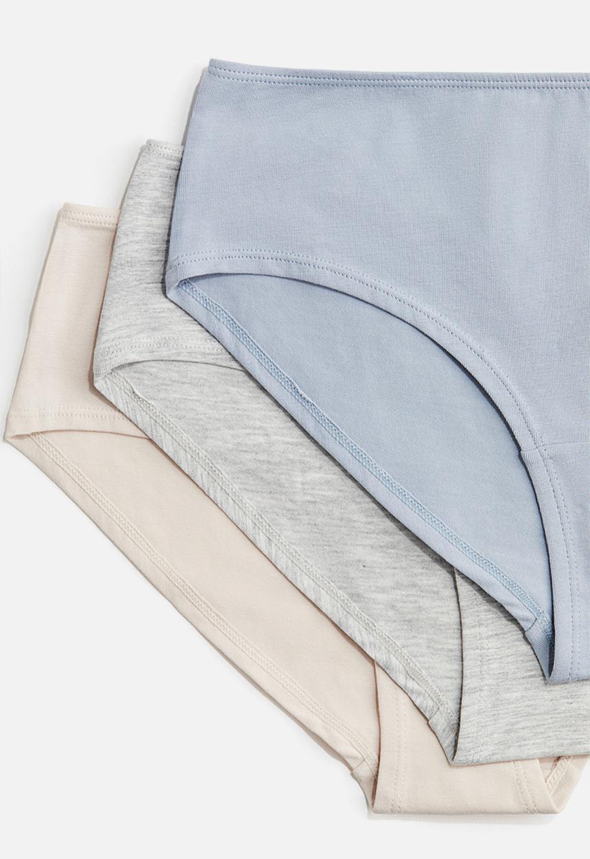 H&M - 10 pack cotton hipster briefs - light blue & dusty blue