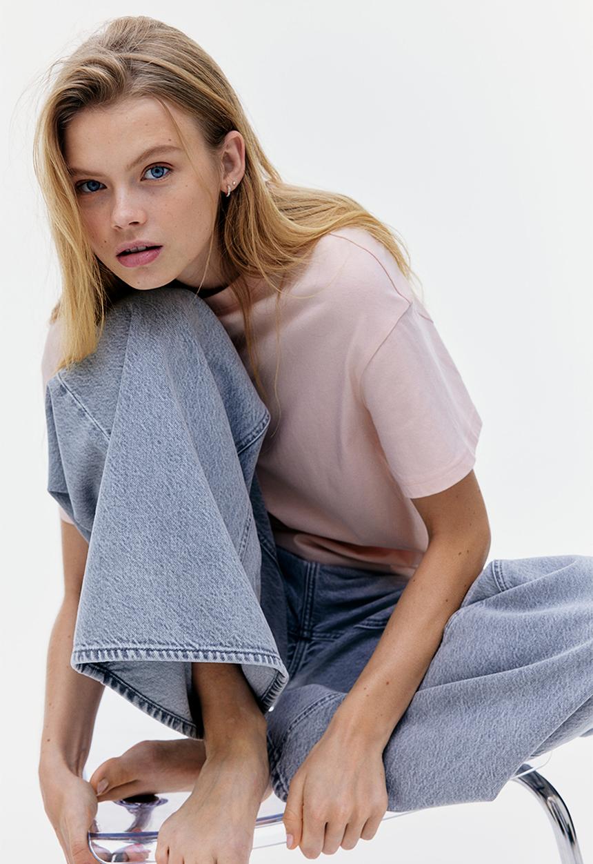 H&M - Oversized t-shirt - light peach pink
