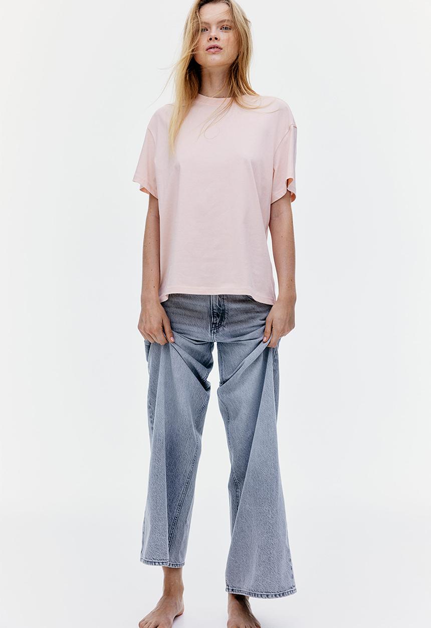 H&M - Oversized t-shirt - light peach pink
