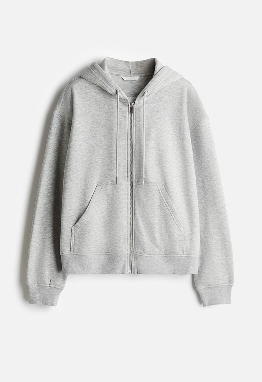 H&M - Zip-through hoodie - light grey marl