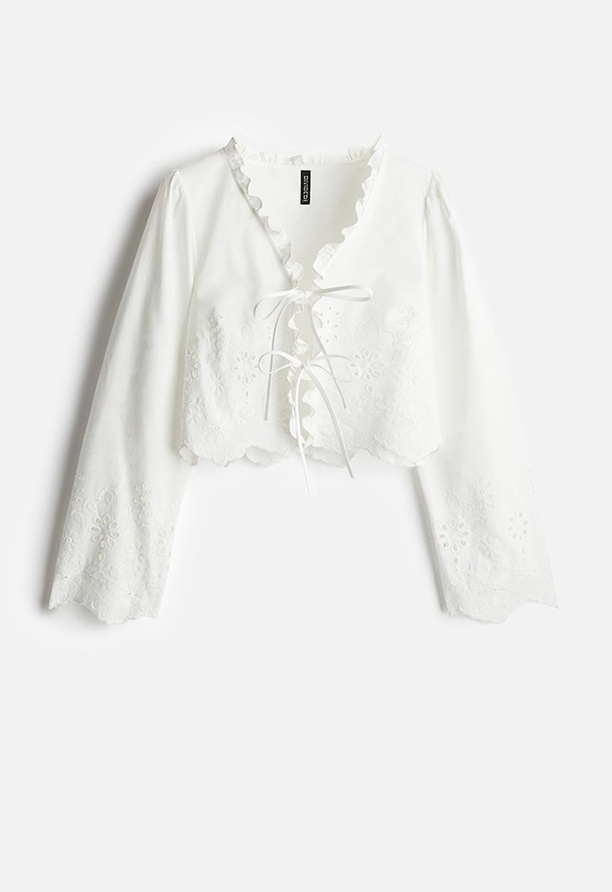 H&M - Broderie anglaise cotton blouse - white