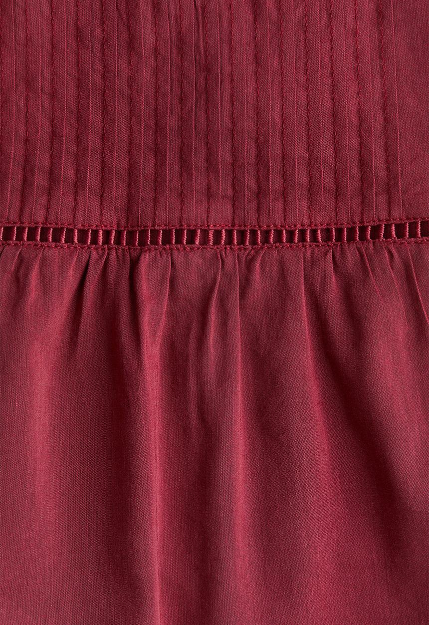 H&M - Flutter-sleeved blouse - dark red