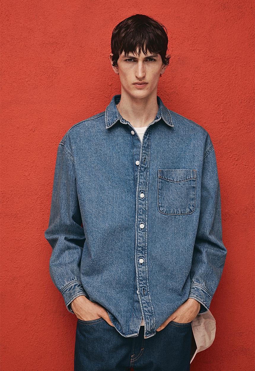 H&M - Loose fit denim shirt - denim blue
