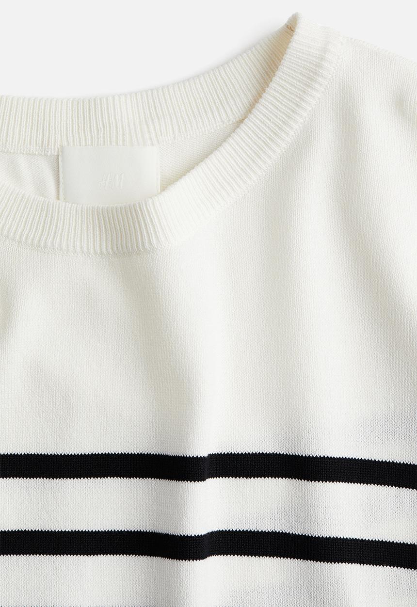 H&M - Fine-knit top - white striped