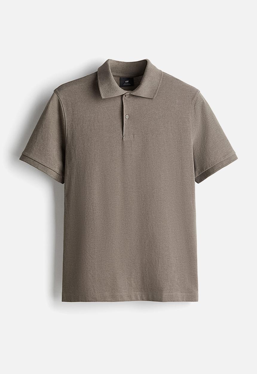 H&M - Regular fit piqué polo shirt - dark beige