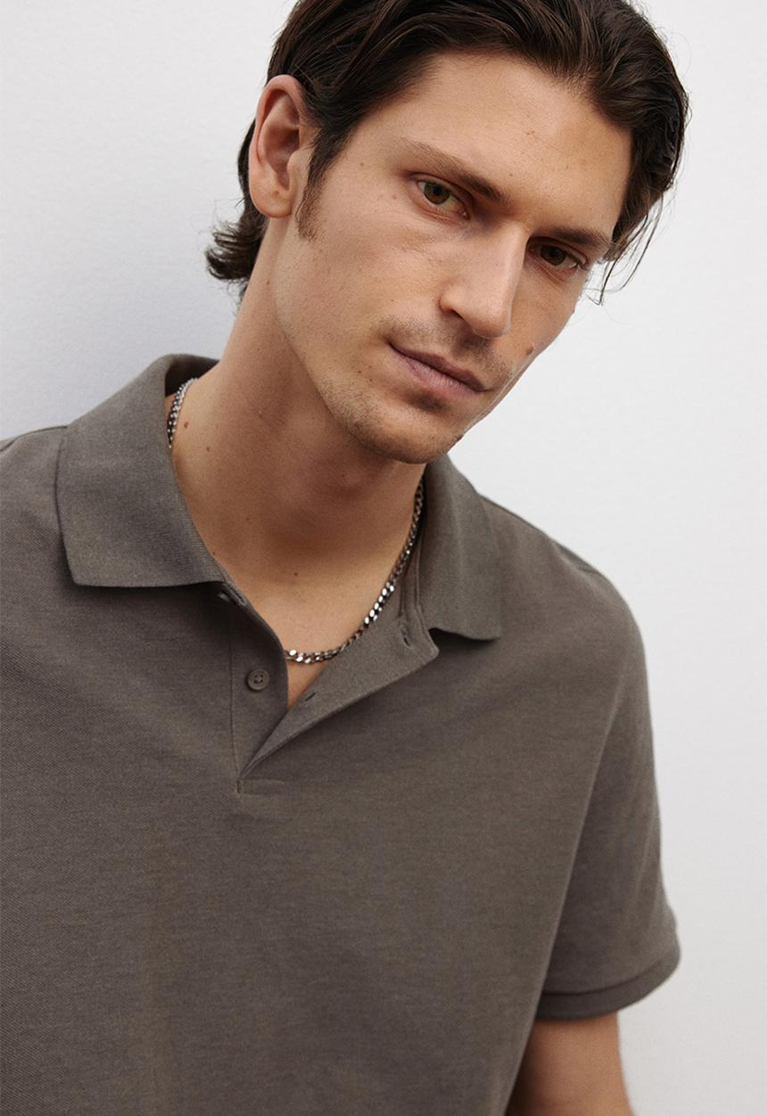 H&M - Regular fit piqué polo shirt - dark beige