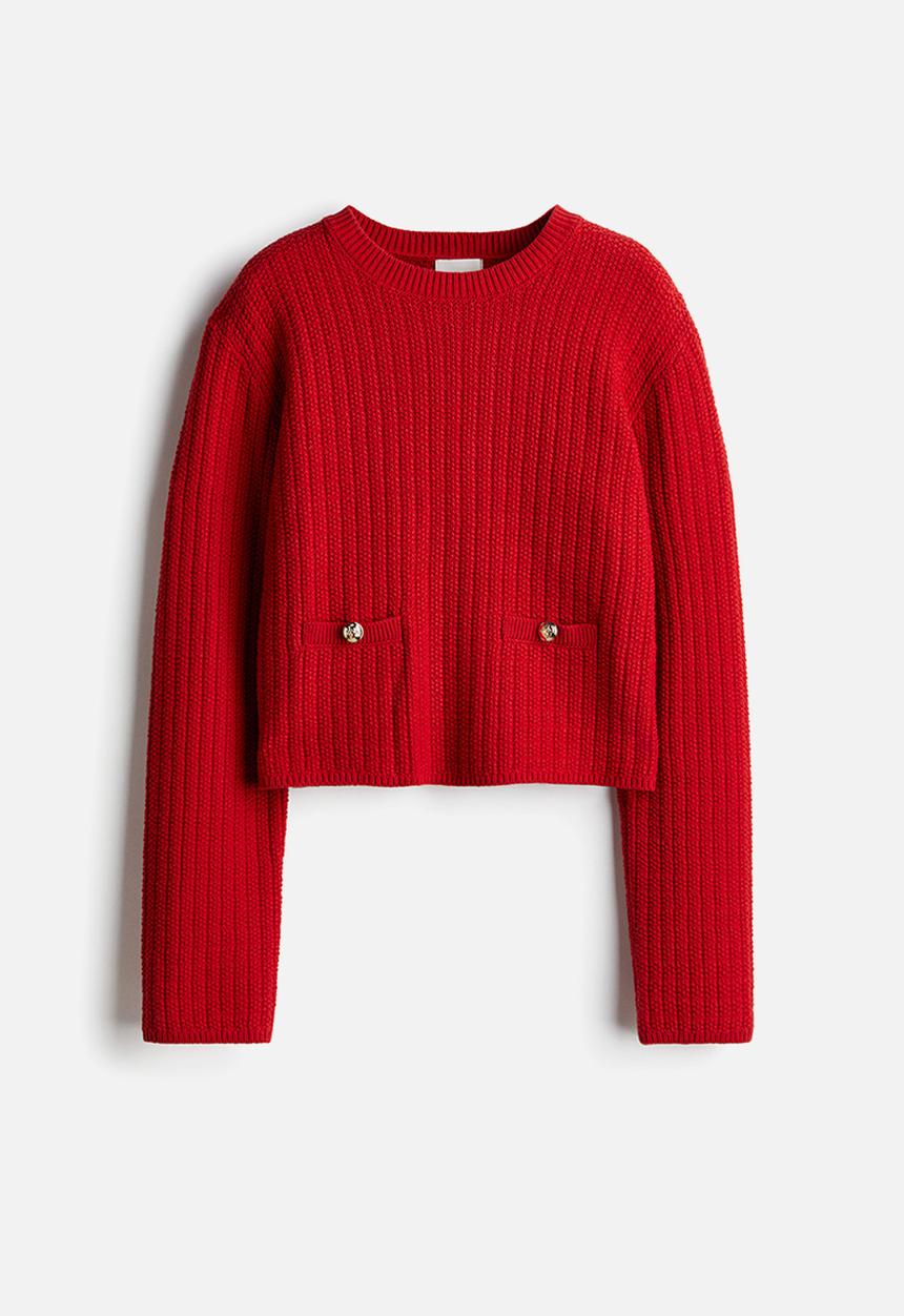 H&M - Moss-knit jumper - red
