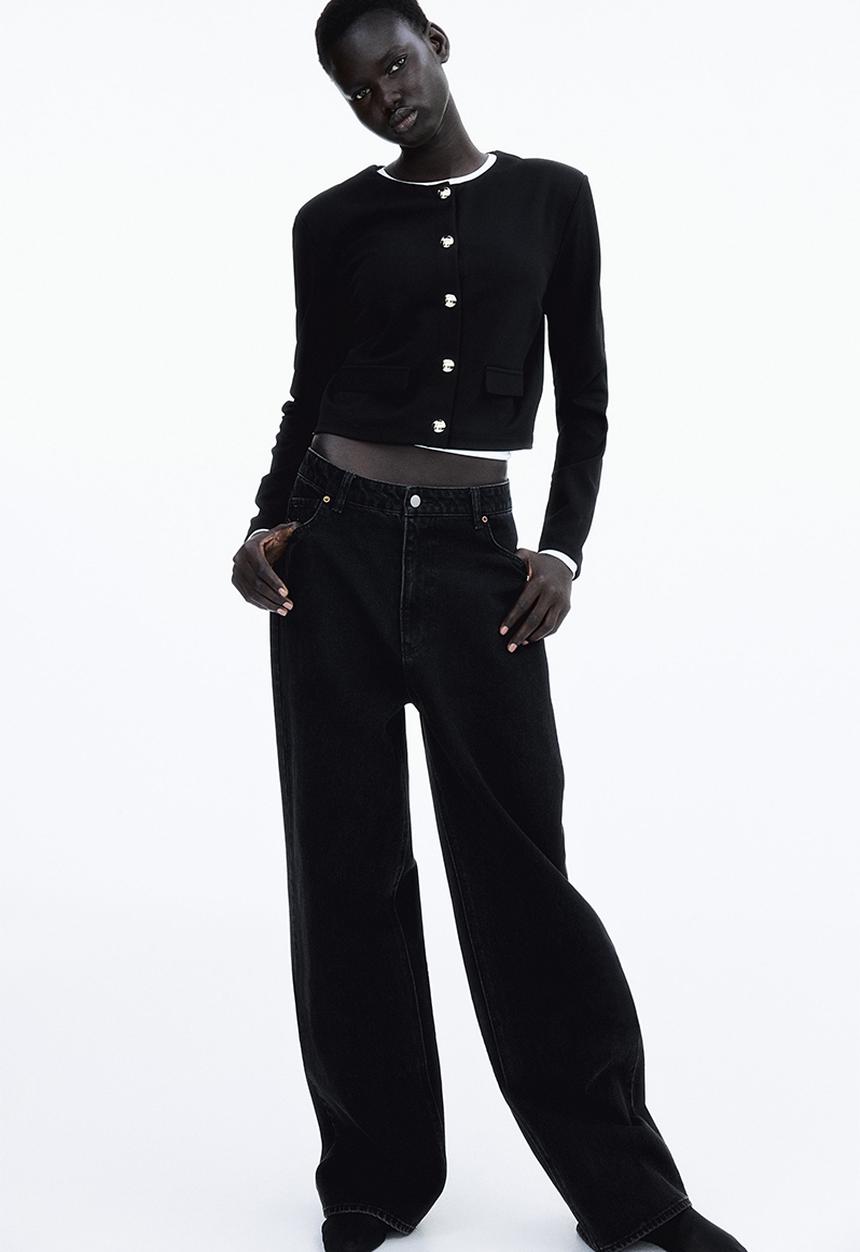 H&M - Shoulder-pad cardigan - black