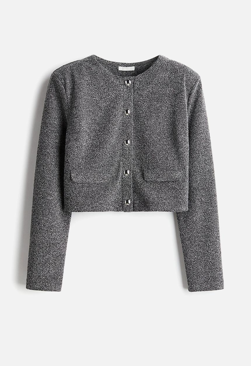 H&M - Shoulder-pad cardigan - black marl 