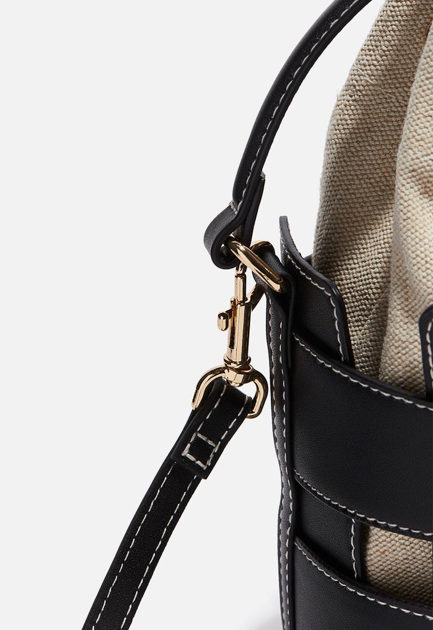 H&M - Crossbody bucket bag - black & beige