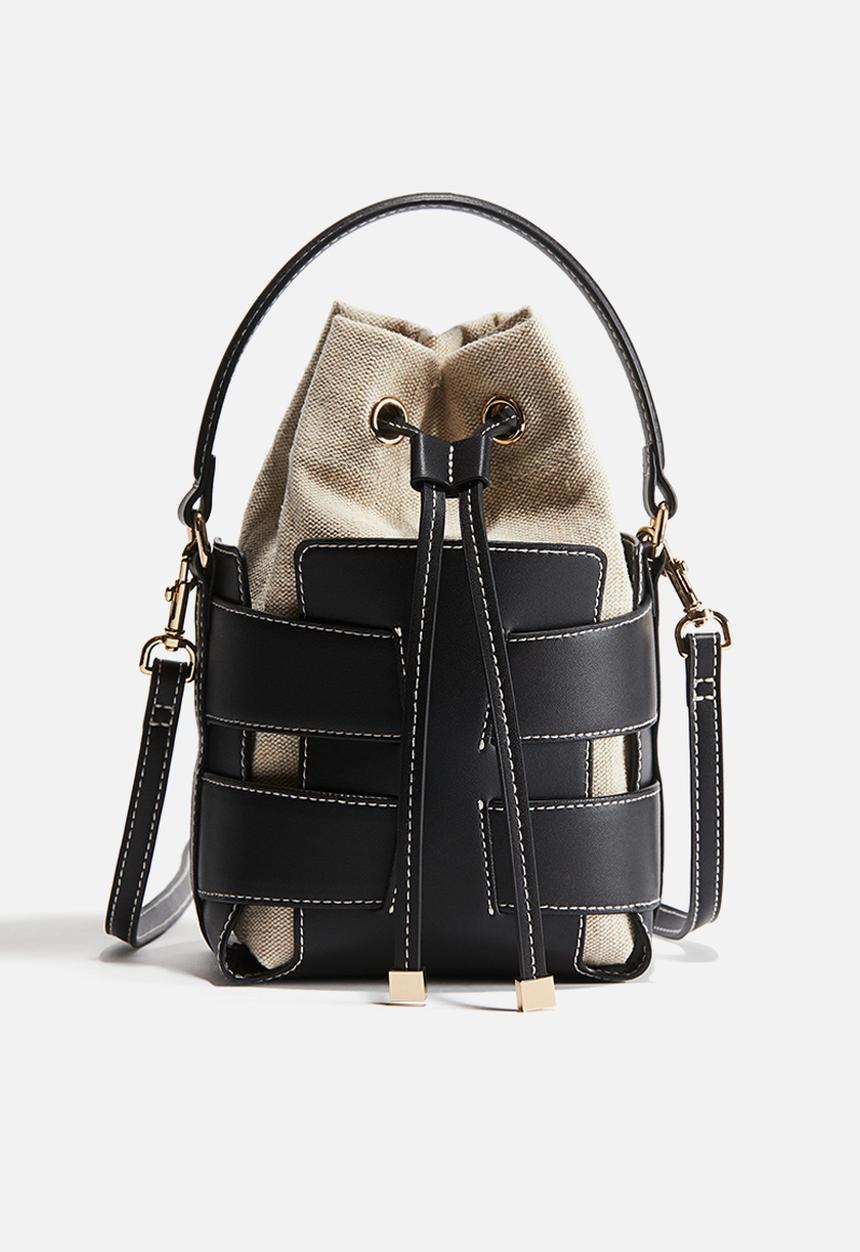 H&M - Crossbody bucket bag - black & beige