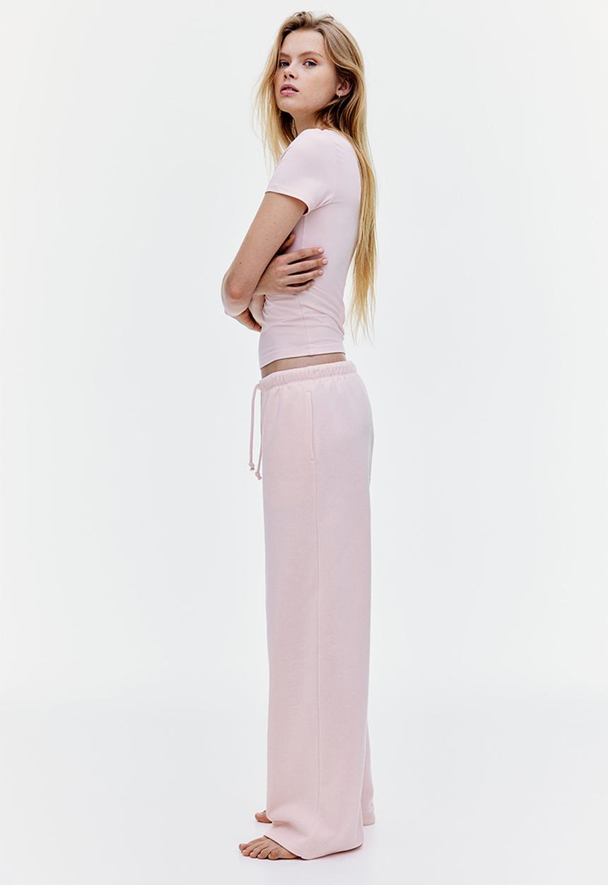 H&M - Wide joggers - light peach pink
