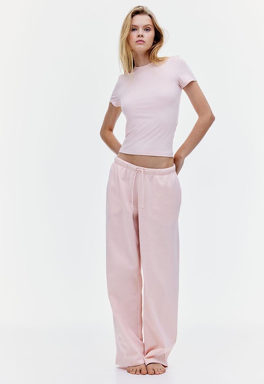 H&M - Wide joggers - light peach pink