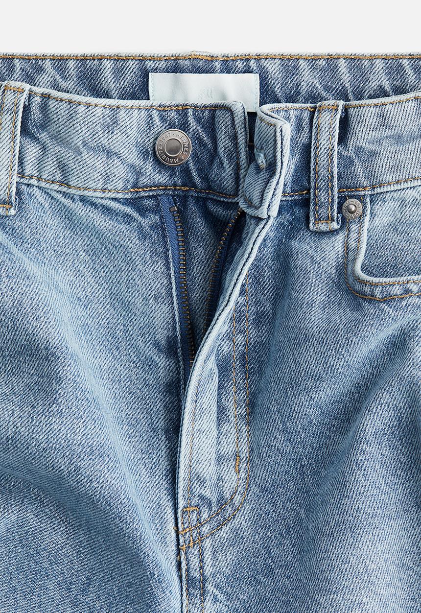 H&M - Straight turn-up jeans - light denim blue