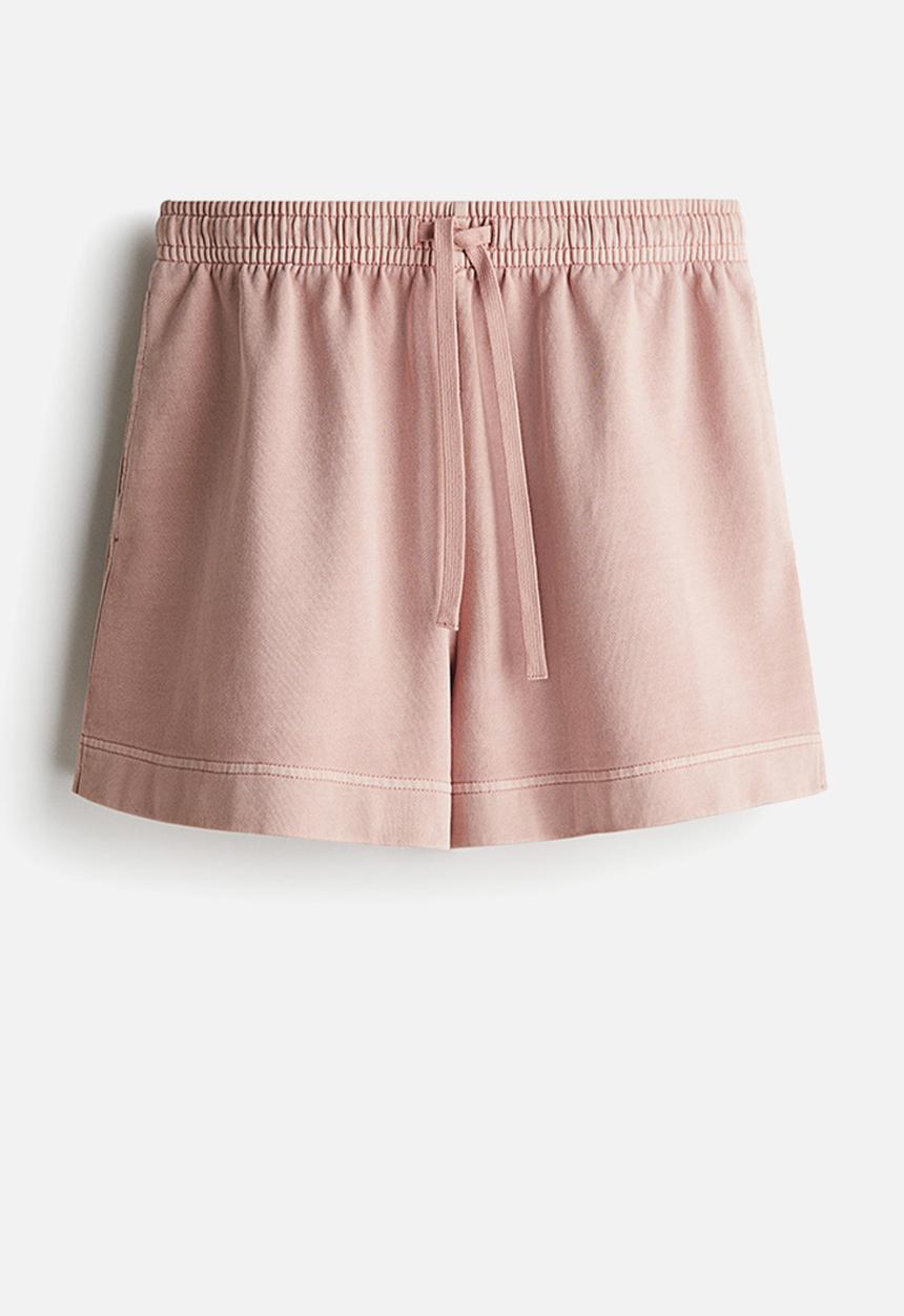 H&M - Washed cotton sweatshorts - dusty pink