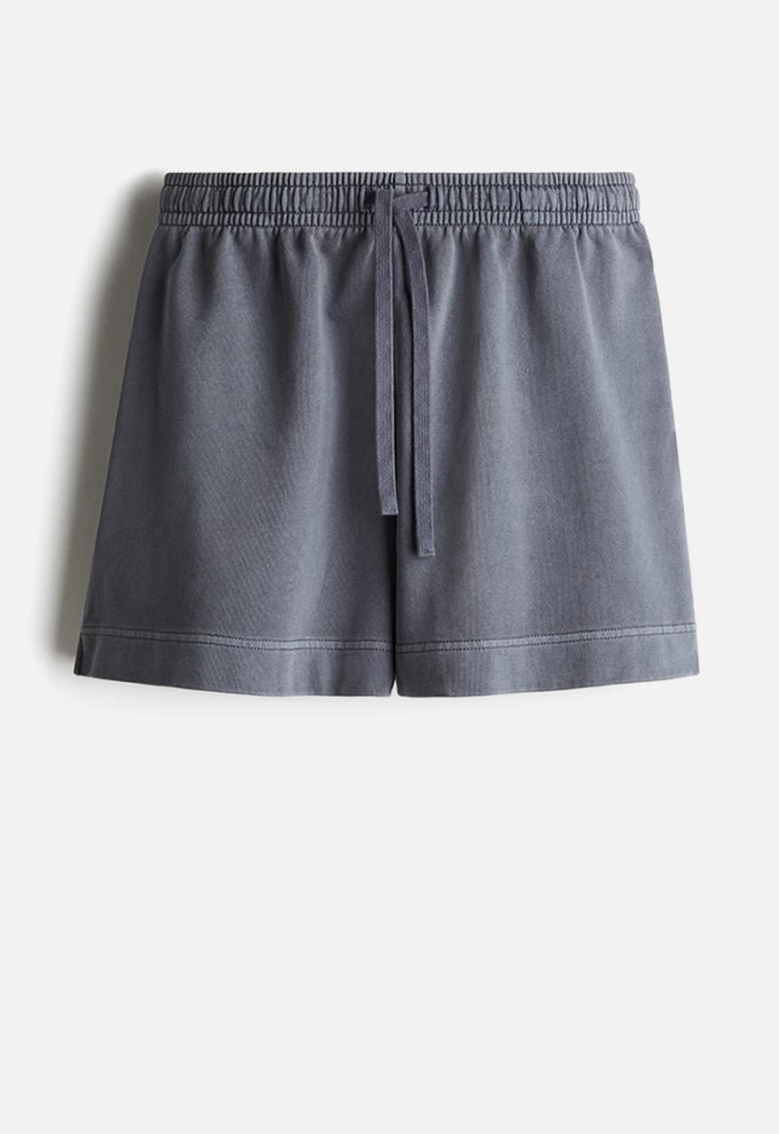 H&M - Washed cotton sweatshorts - blue & grey 