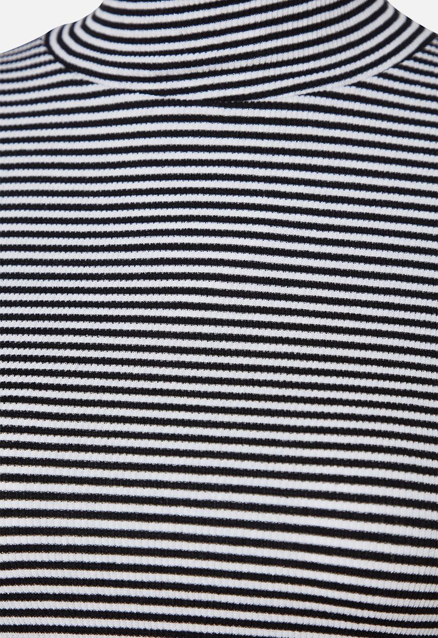 Trendyol - Striped fitted high collar long sleeve ribbed stretchy knitted  -multi
