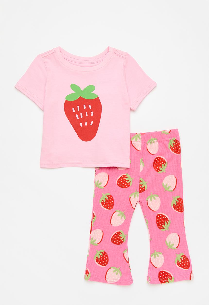 Pop Candy - Tee & flared legging set - pink