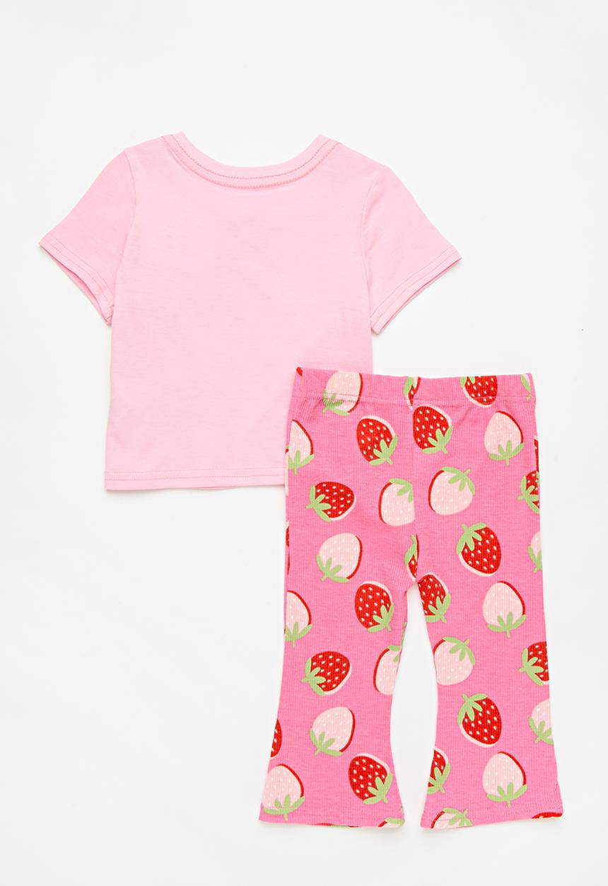 Pop Candy - Tee & flared legging set - pink