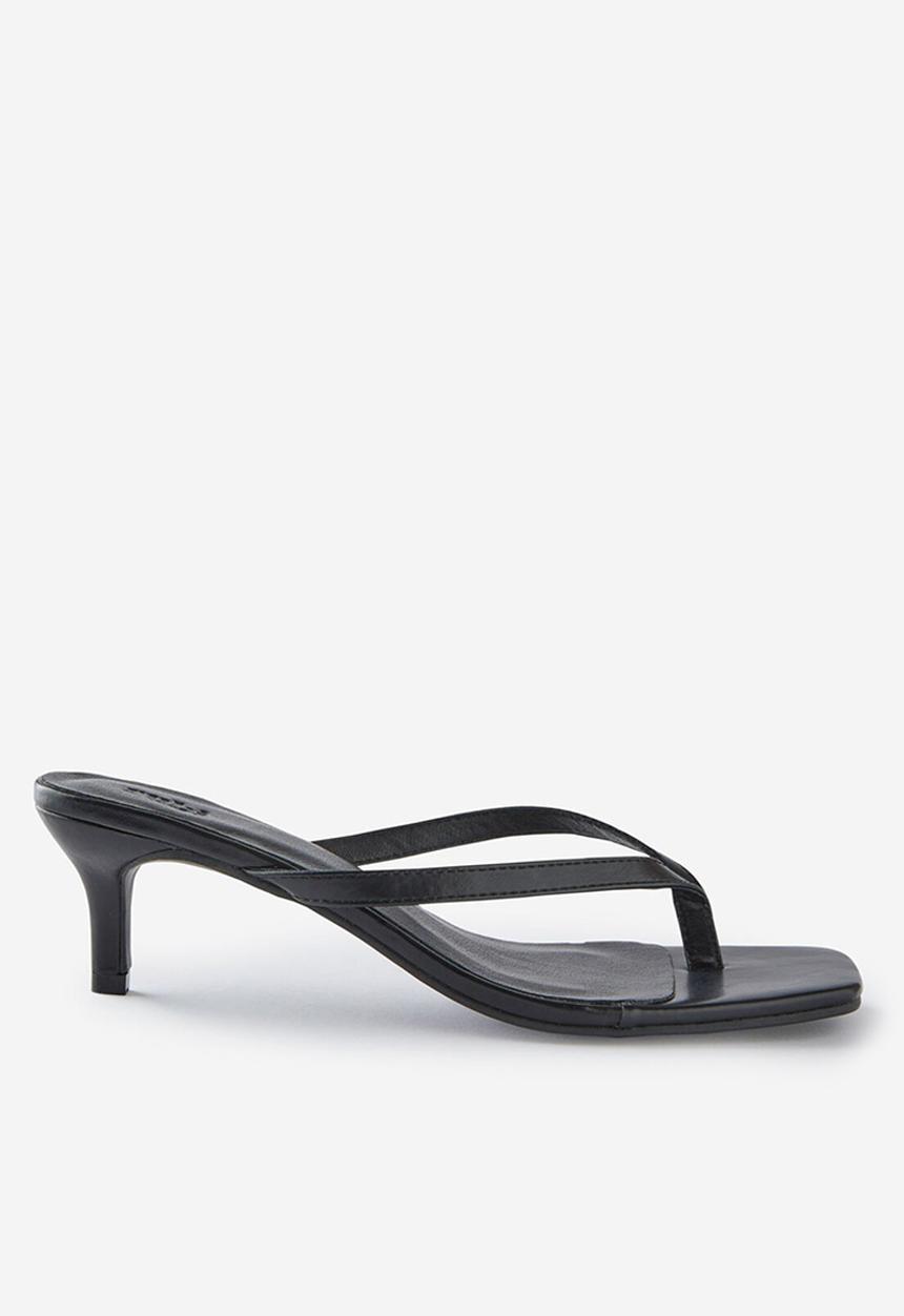Cotton On - Eve flip flop kitten heel - black smooth