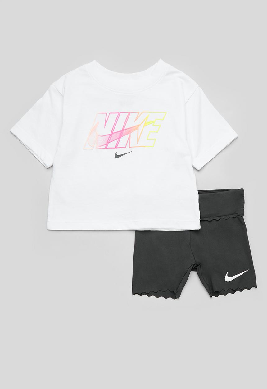 Nike - Nike knit short set - dk smoke grey & white
